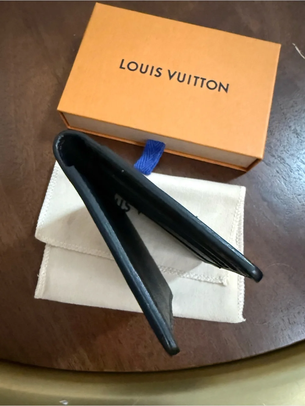Louis Vuitton Pocket Organizer Wallet Black Epi Leather
